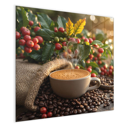 Magnettafel mit dem Motiv Tasse mit Kaffeekirschen