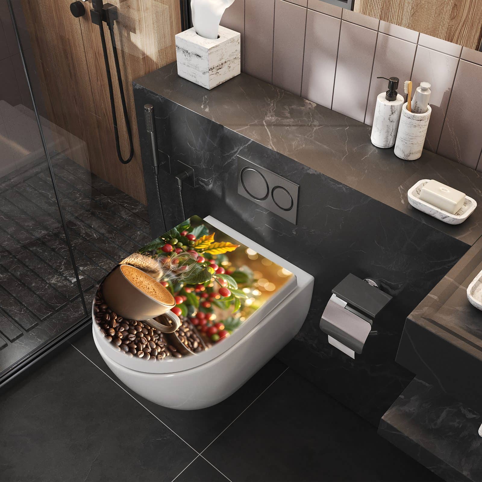WC-Sitz mit Absenkautomatik Kaffeeerntemorgen