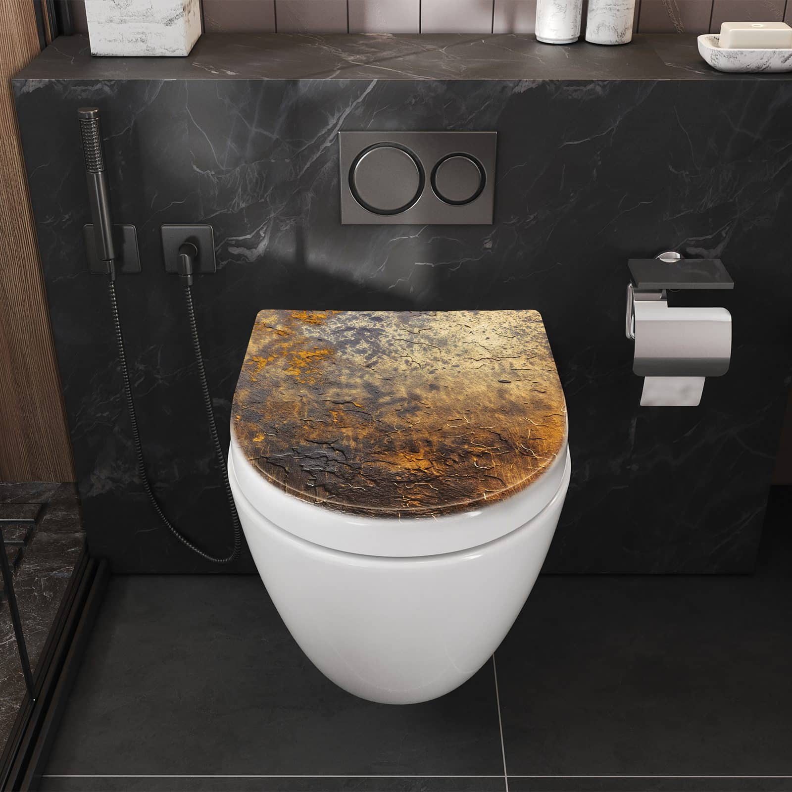 WC-Sitz mit Absenkautomatik Golden Texture