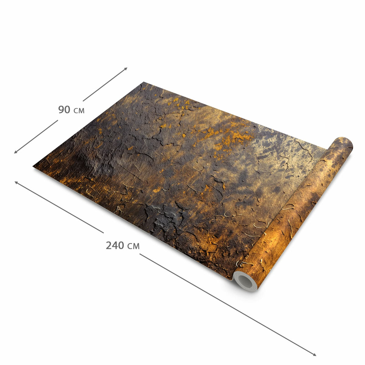 Rutschfester Küchenteppich mit Motiv Golden Texture in der Größe 60x300 cm schützt den Boden
