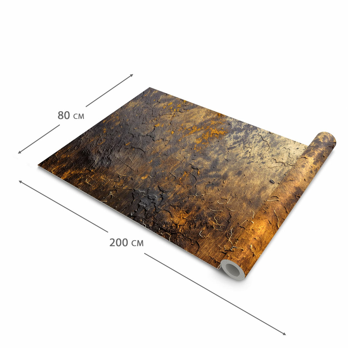 Strapazierfähiger dünner Teppich mit Motiv Golden Texture in der Grösse 60x300 cm