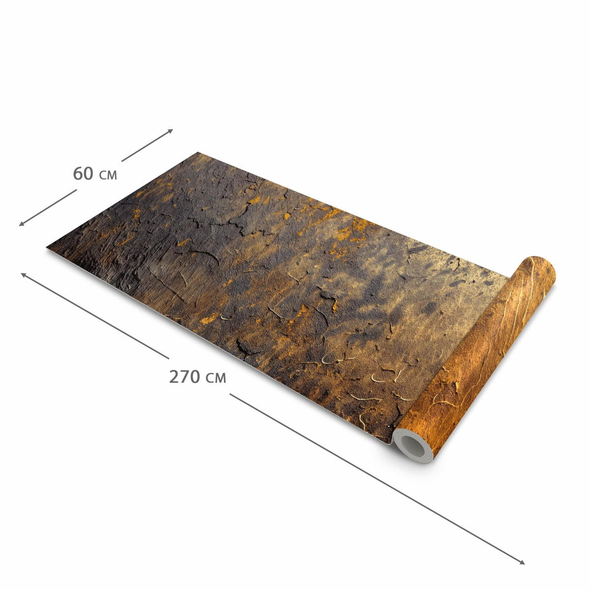 Pflegeleichter langer Teppich mit Motiv Golden Texture in der Grösse 60x270 cm