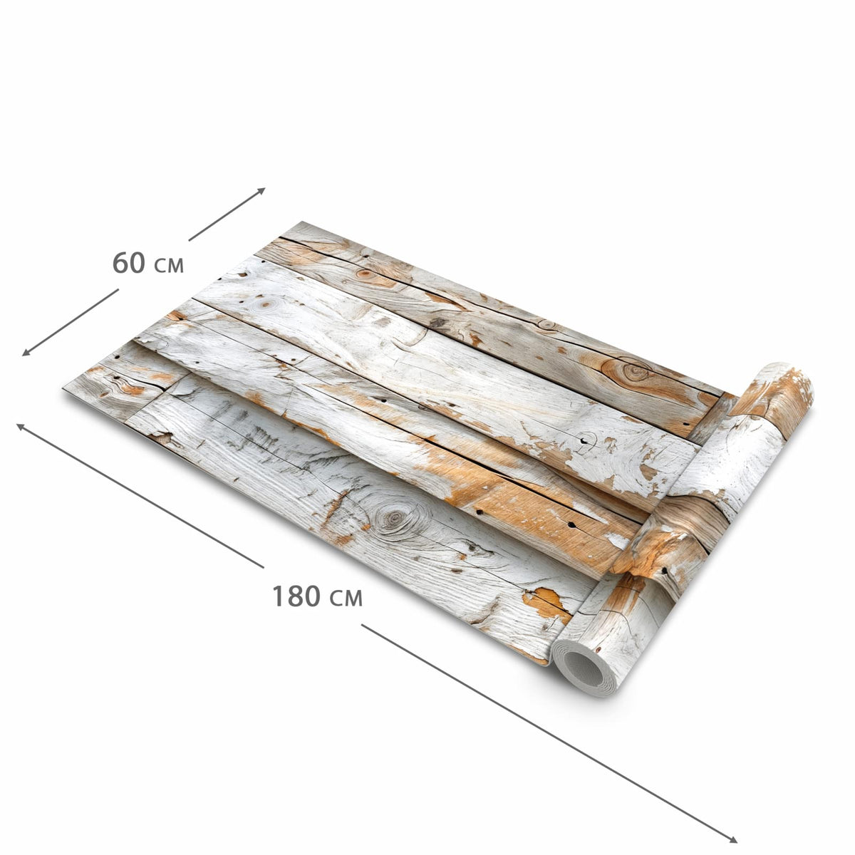 Küchenteppich mit Motiv Verwittertes Holz Brettpanel in der Grösse 60x270 cm für sichere Aufbewahrung