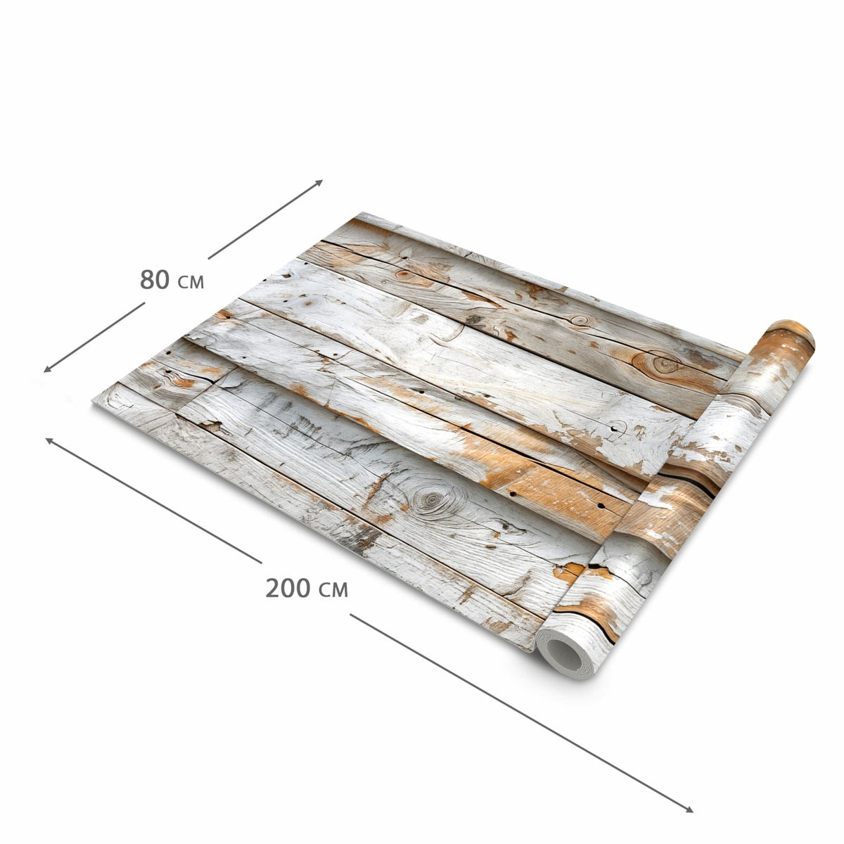 Komfortabler Läufer Küche mit Motiv Verwittertes Holz Brettpanel in der Grösse 60x270 cm
