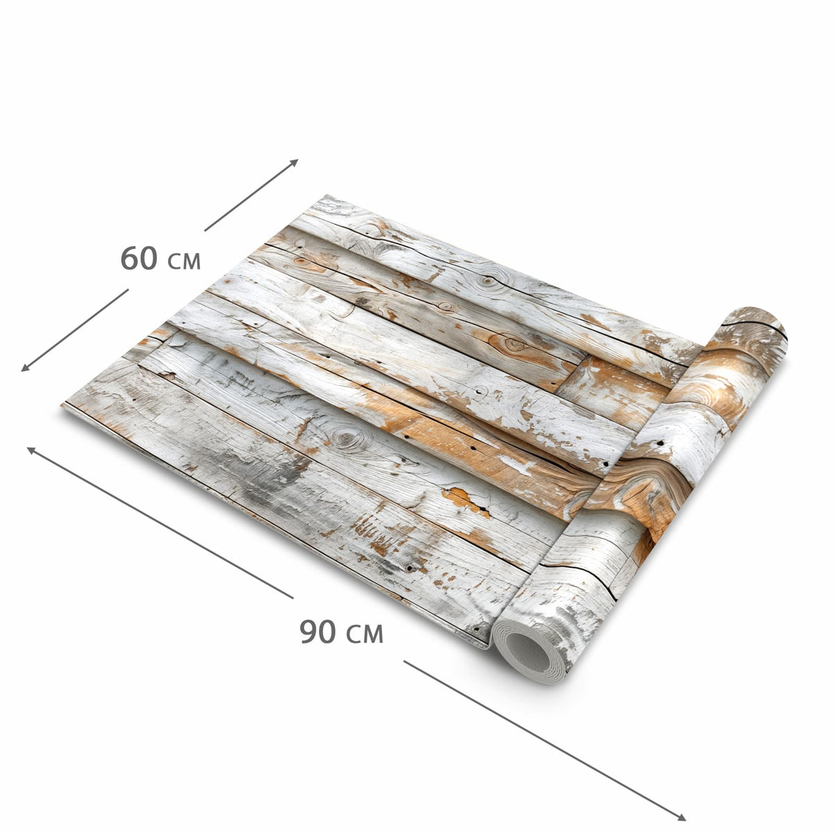 UV-beständiger Läufer für die Küche mit Motiv Verwittertes Holz Brettpanel in der Grösse 60x270 cm