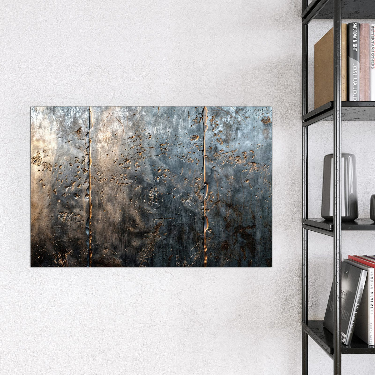 Magnettafel - Rostige Stahlplatten – Dunkle Stahlplatten mit Rostflecken