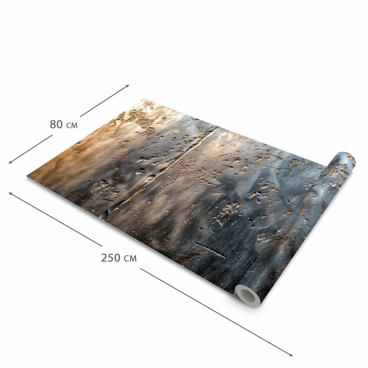 Rutschfester moderner Küchenläufer mit Motiv Metalltextur in der Grösse 60x270 cm