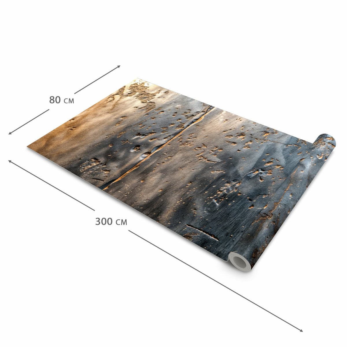 Abwaschbarer Küchenteppich mit Motiv Metalltextur in der Größe 60x270 cm schützt den Boden