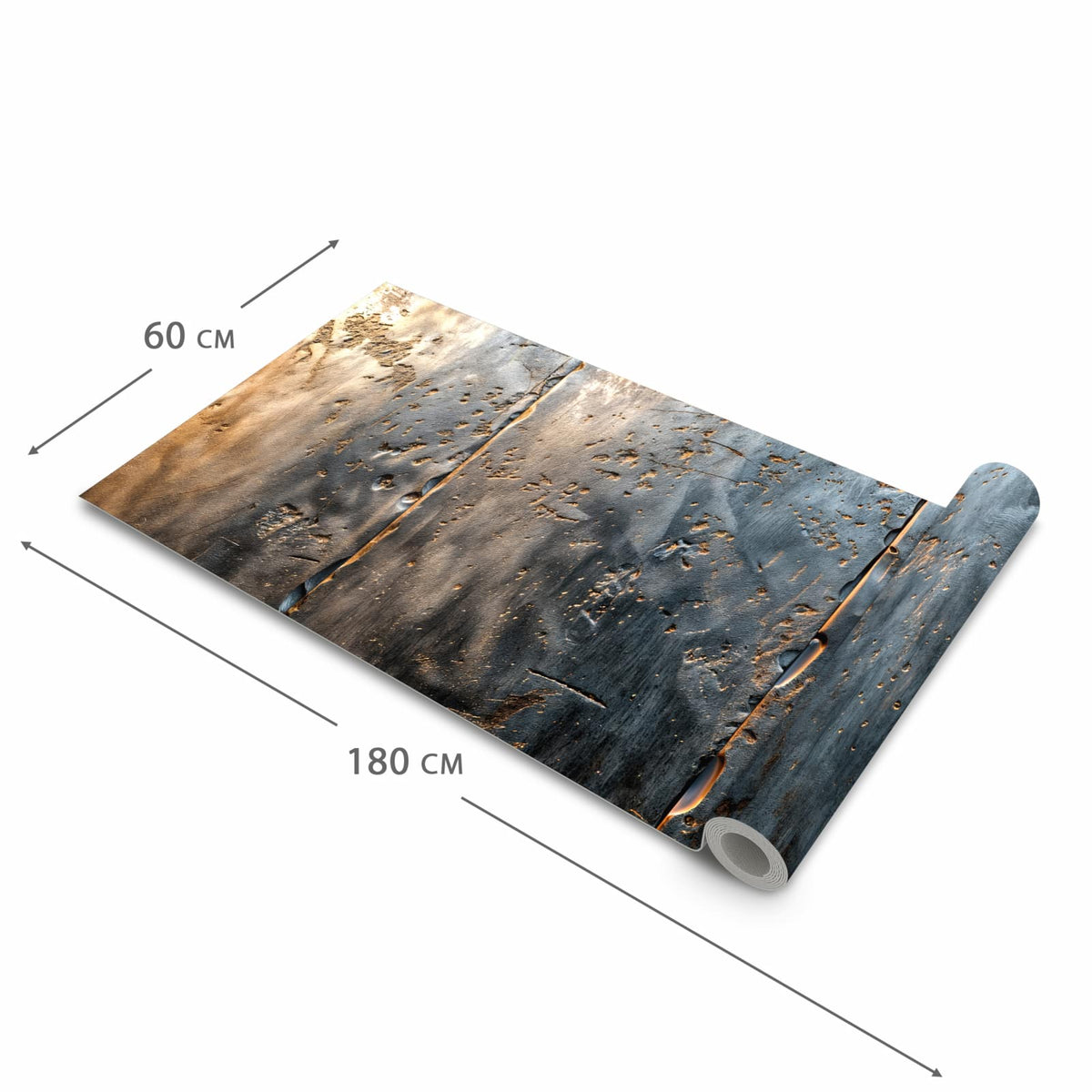 Rutschfester Küchenläufer mit Motiv Metalltextur in der Grösse 60x240 cm
