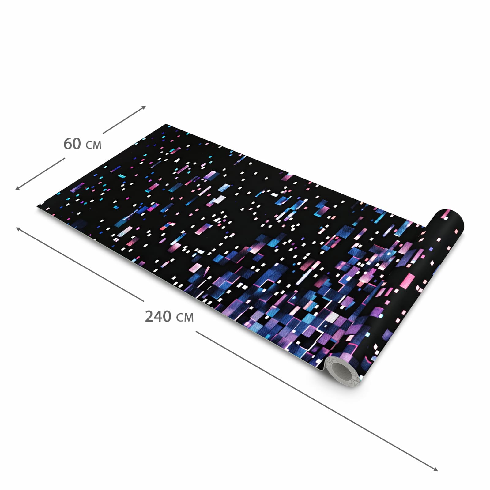 Abriebfester rutschfester Küchenteppich mit Motiv Pixelmuster in der Grösse 60x240 cm