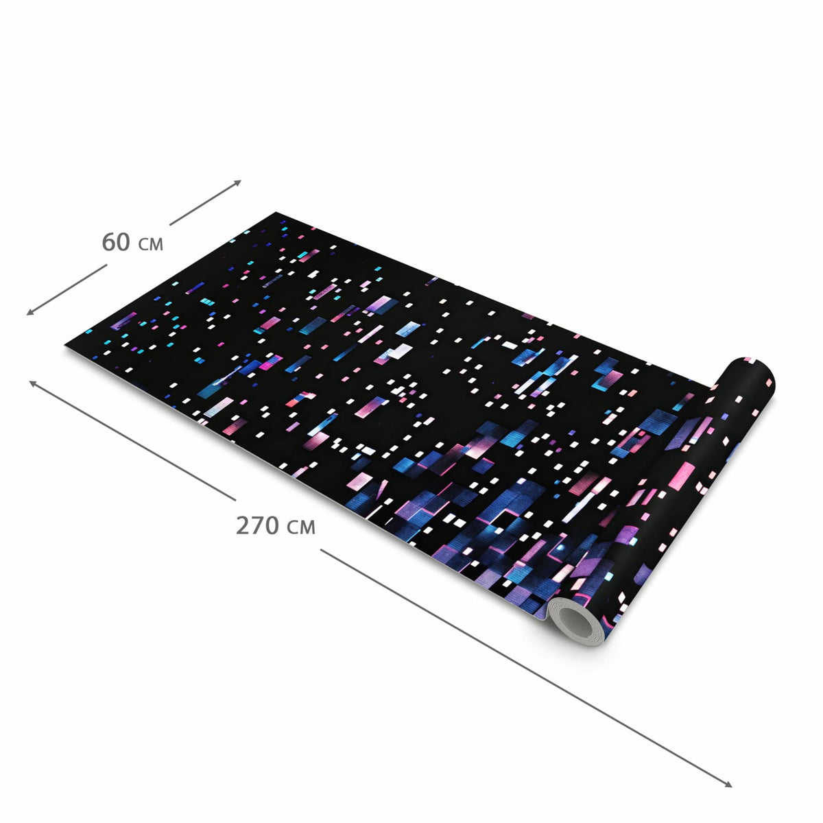 UV-beständiger Küchenteppich mit Motiv Pixelmuster in der Größe 60x240 cm