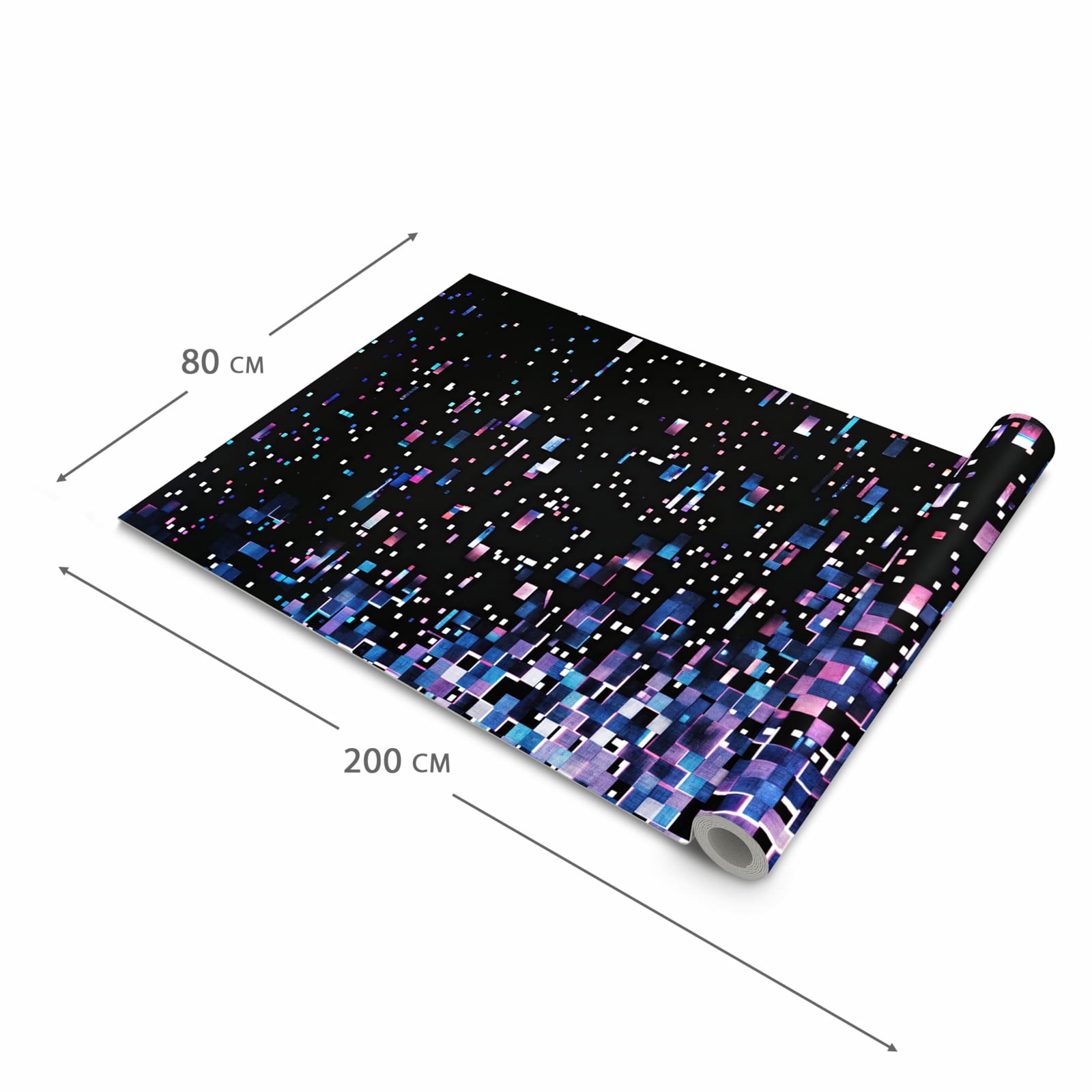 Fleckenresistenter großer Küchenteppich mit Motiv Pixelmuster in der Größe 60x240 cm