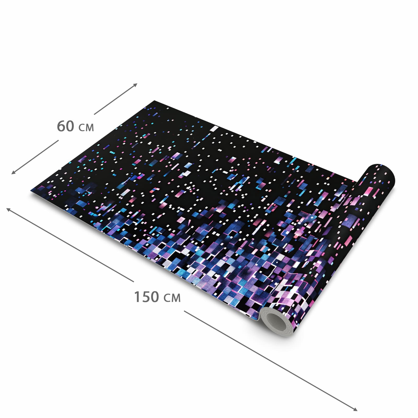 Zeitsparender waschbarer Küchenteppich mit Motiv Pixelmuster in der Grösse 60x240 cm