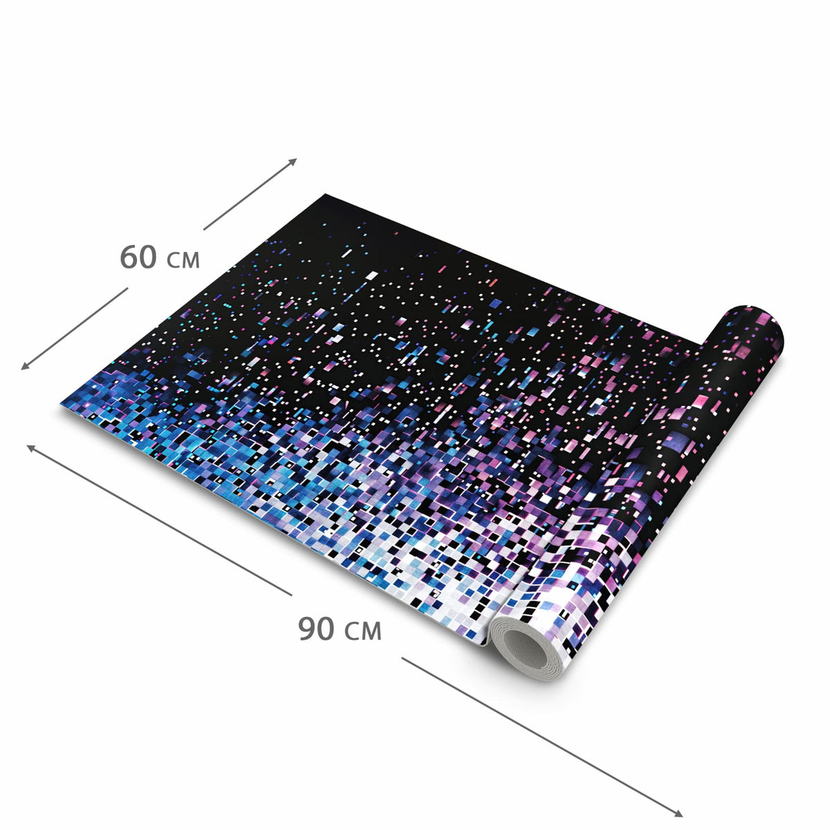 Wasserabweisender waschbarer Küchenteppich mit Motiv Pixelmuster in der Grösse 60x240 cm
