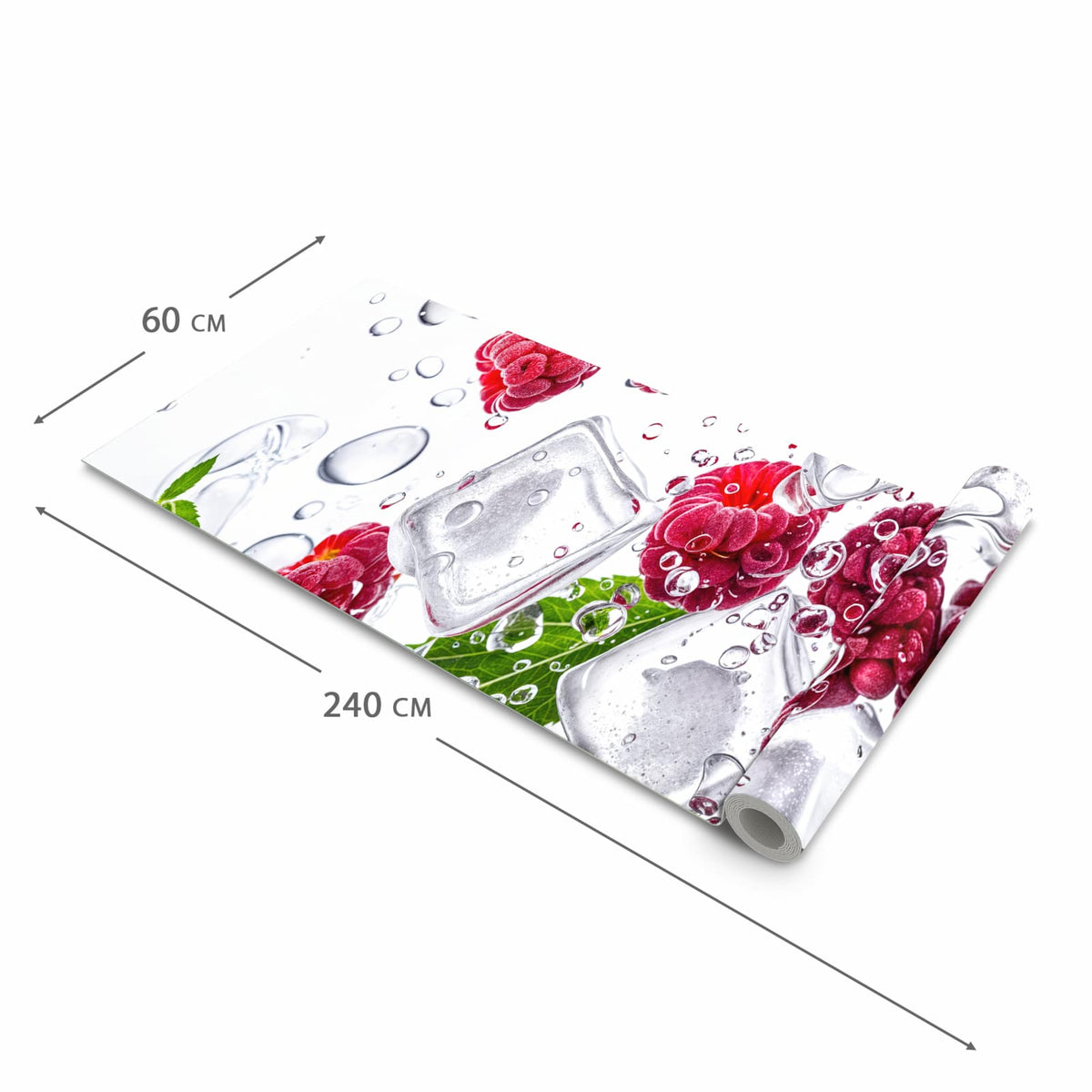 Strapazierfähiger Läufer für den Eingangsbereich mit Motiv Himbeereis in der Größe 60x240 cm