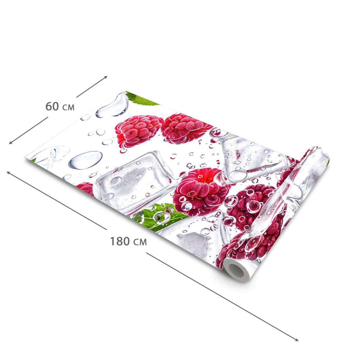 Hygienischer Küchenläufer mit Motiv Himbeereis in der Größe 60x240 cm für den Flur