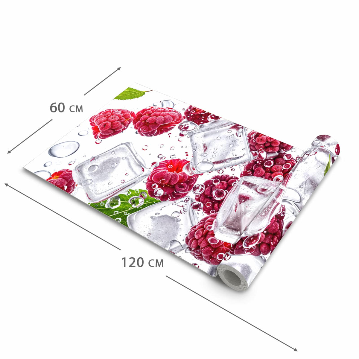 Waschbarer Küchenläufer mit Motiv Himbeereis in der Grösse 60x240 cm