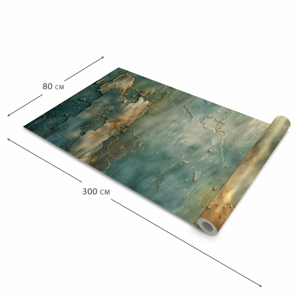 Pflegeleichter Küchenläufer mit Motiv Gealterte Wand in der Grösse 60x180 cm