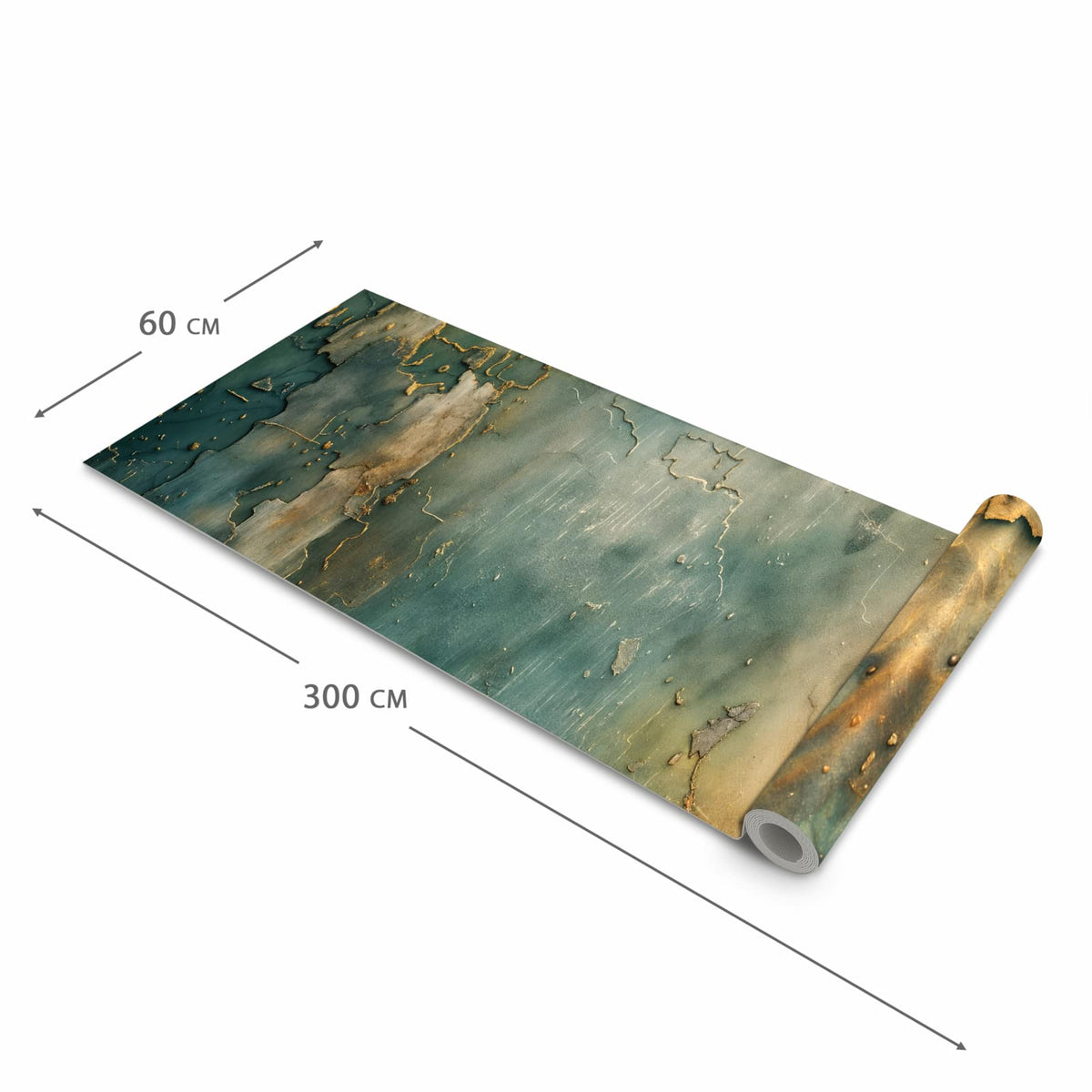 Fleckenresistenter Küchenläufer mit Motiv Gealterte Wand in der Grösse 60x180 cm