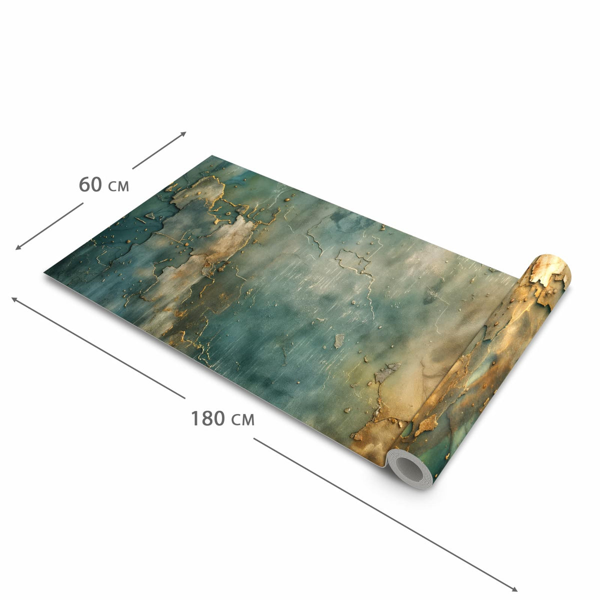 UV-beständiger Küchenteppich mit Motiv Gealterte Wand in der Grösse 60x180 cm
