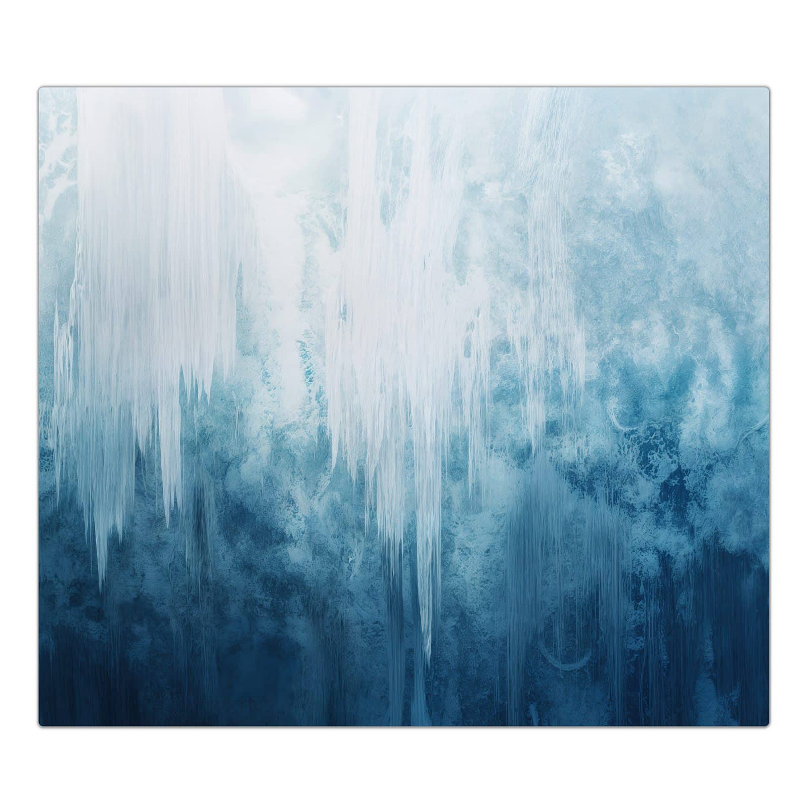1-teilige Herdabdeckplatte mit Gefrorener Wasserfall-Motiv in der Frontansicht #grösse_1-Teilig (60x52cm)