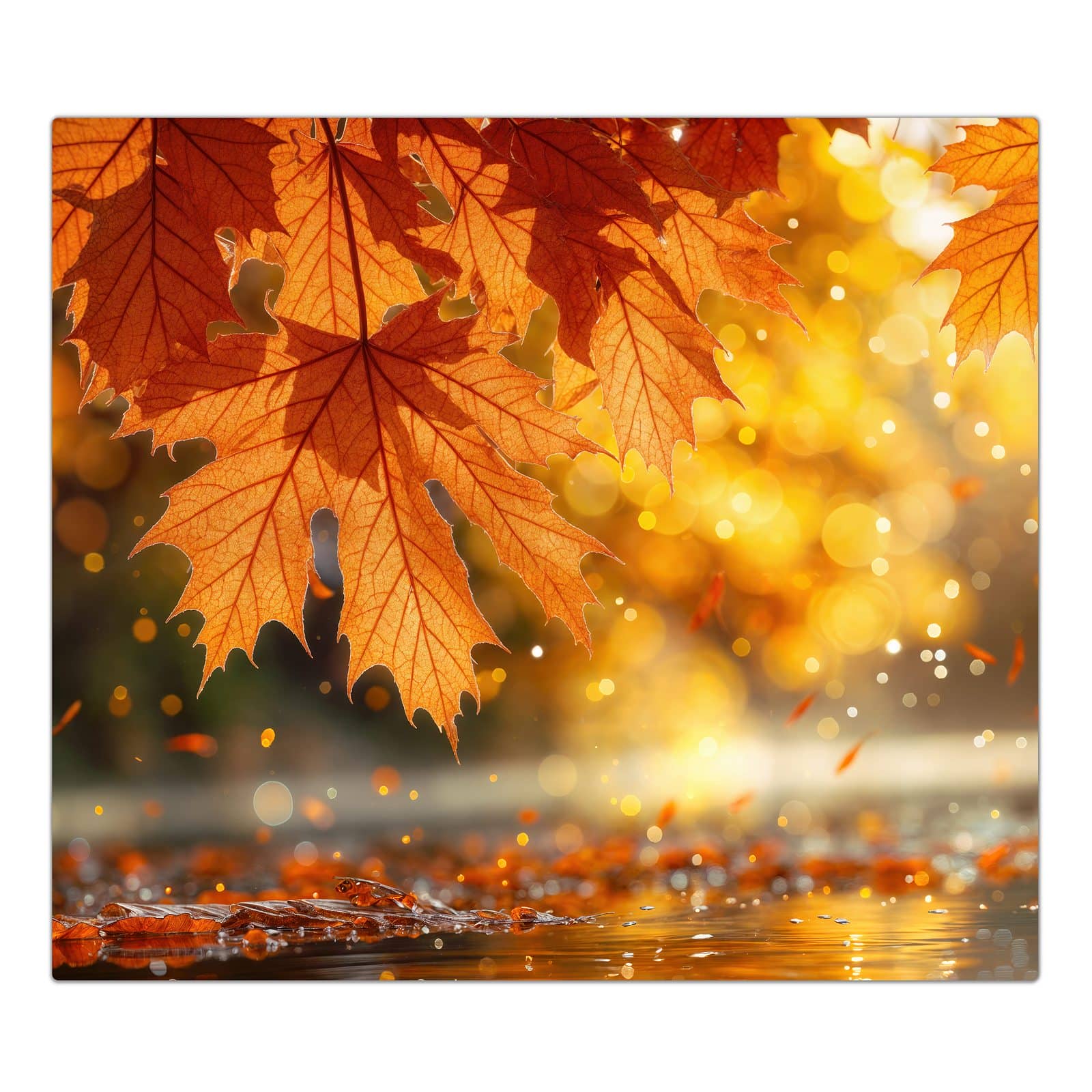 1-teilige Abdeckplatten für Herd mit Sanfte Herbstblätter-Motiv in der Frontansicht #grösse_1-Teilig (60x52cm)