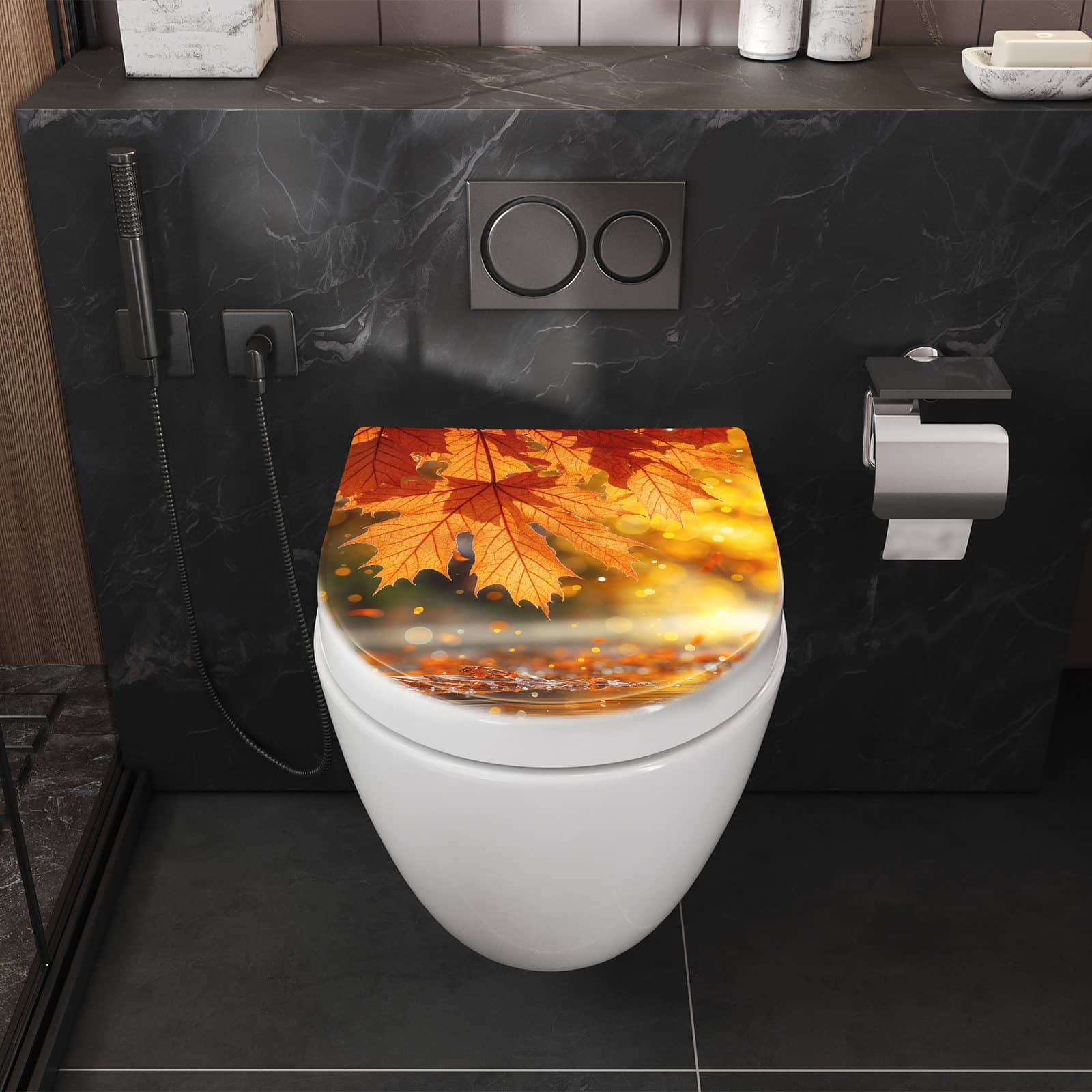 WC-Sitz mit Absenkautomatik Sanfte Herbstblätter