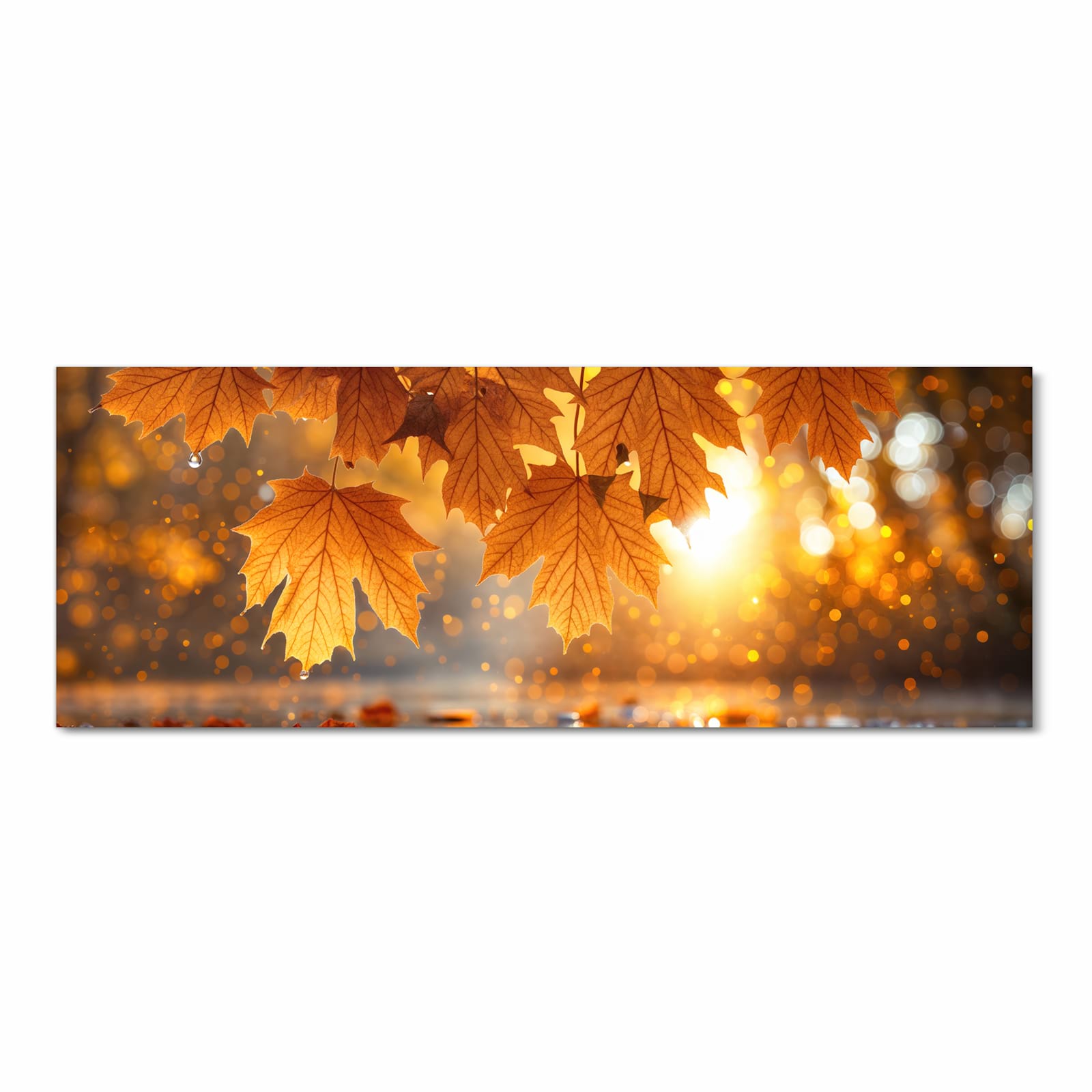 Fleckenresistenter rutschfester Küchenteppich mit Motiv Blätter von Herbstliche in Frontansicht