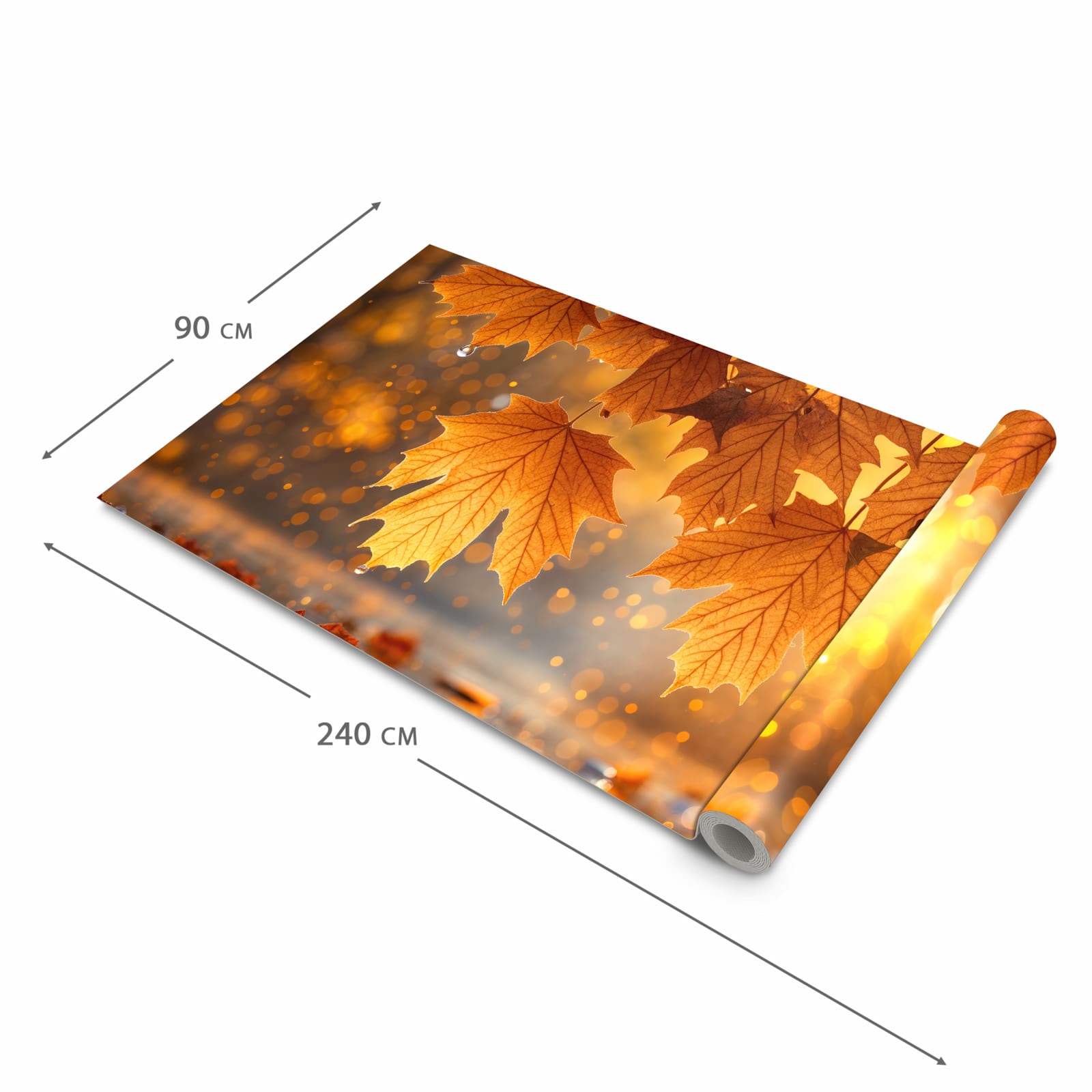 Rutschfester Küchenläufer mit Motiv Blätter von Herbstliche in der Grösse 60x180 cm für angenehme Haptik