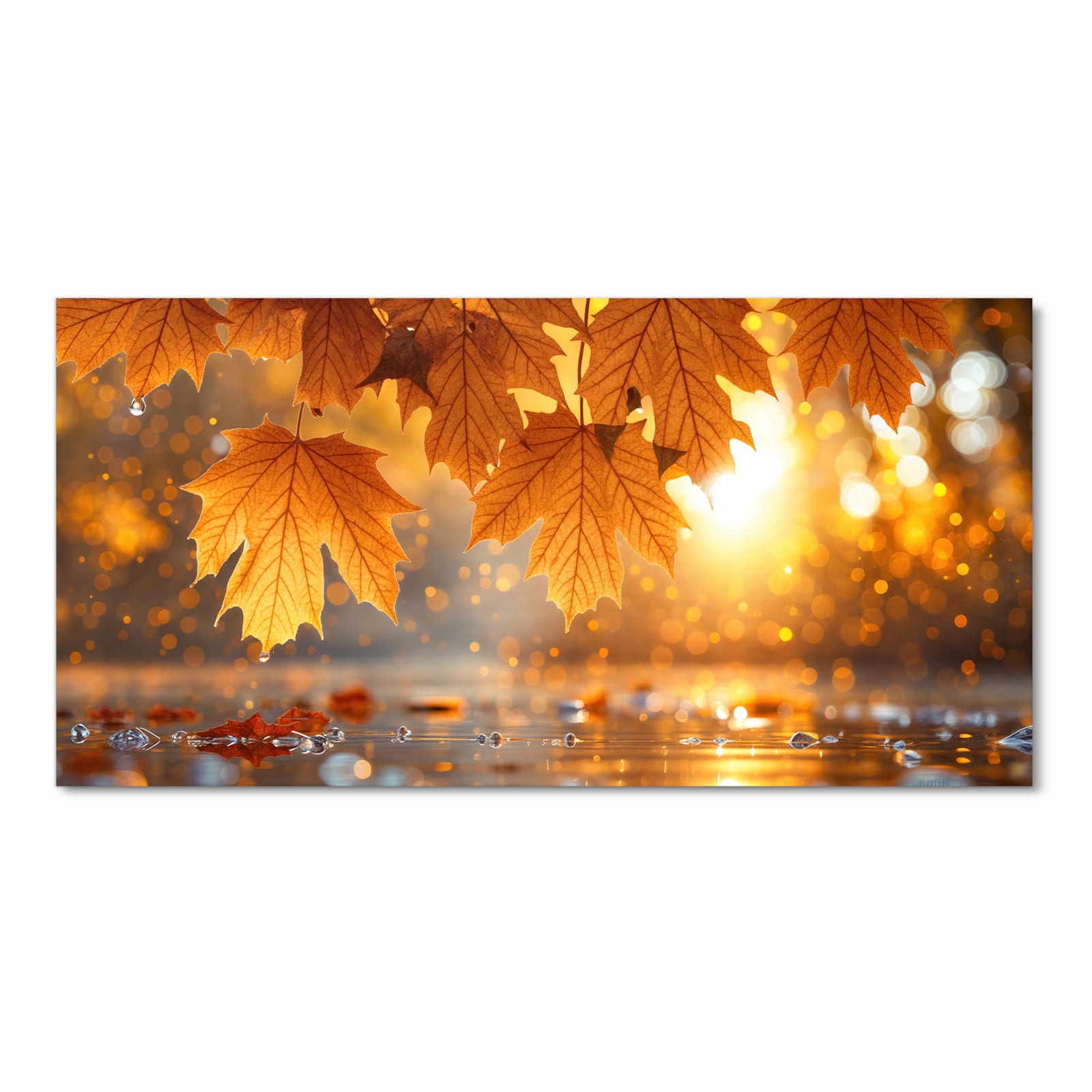 Bodenschonender rutschfester Küchenteppich mit Motiv Blätter von Herbstliche in Frontansicht