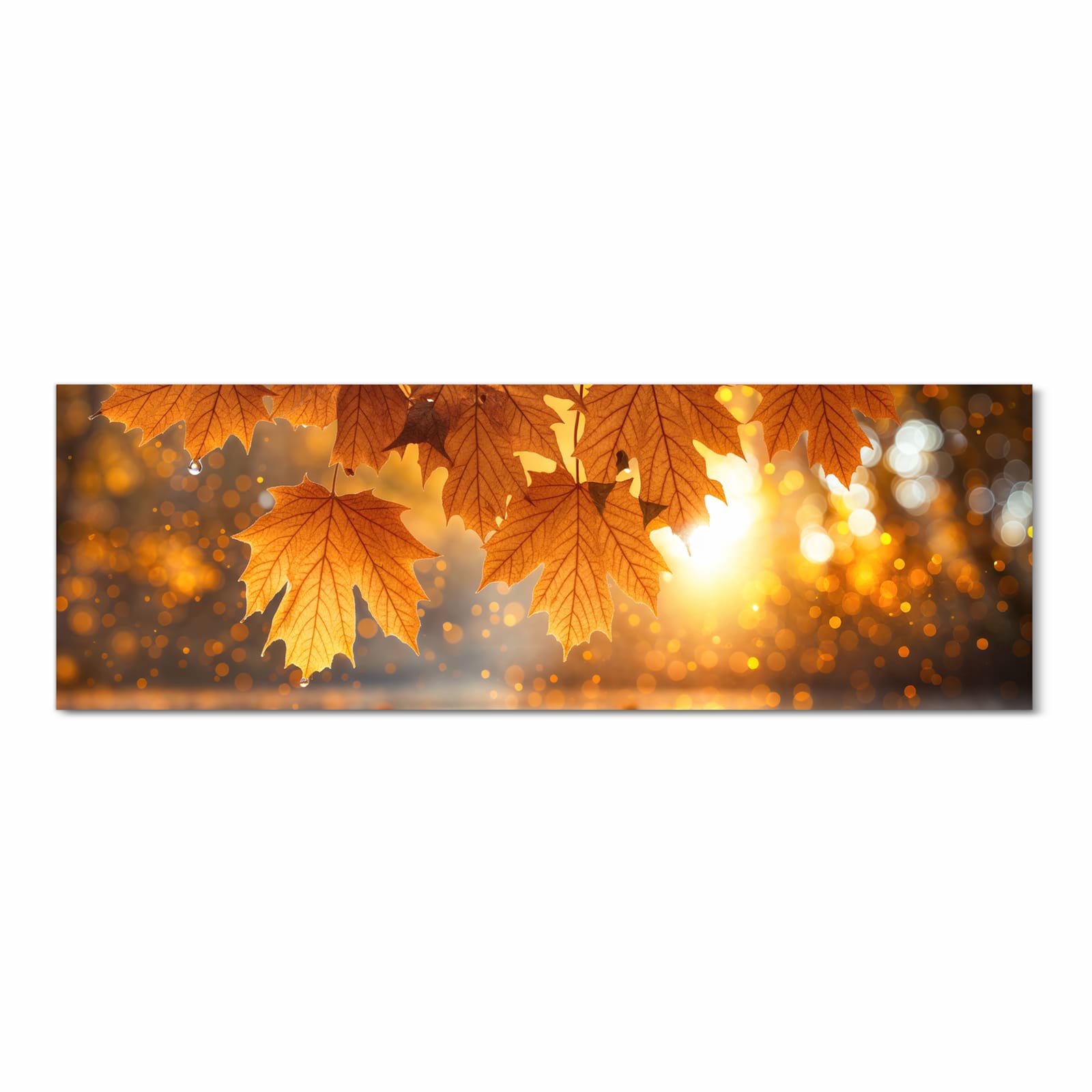 Formstabiler waschbarer Teppich fürs Esszimmer mit Motiv Blätter von Herbstliche in Frontansicht