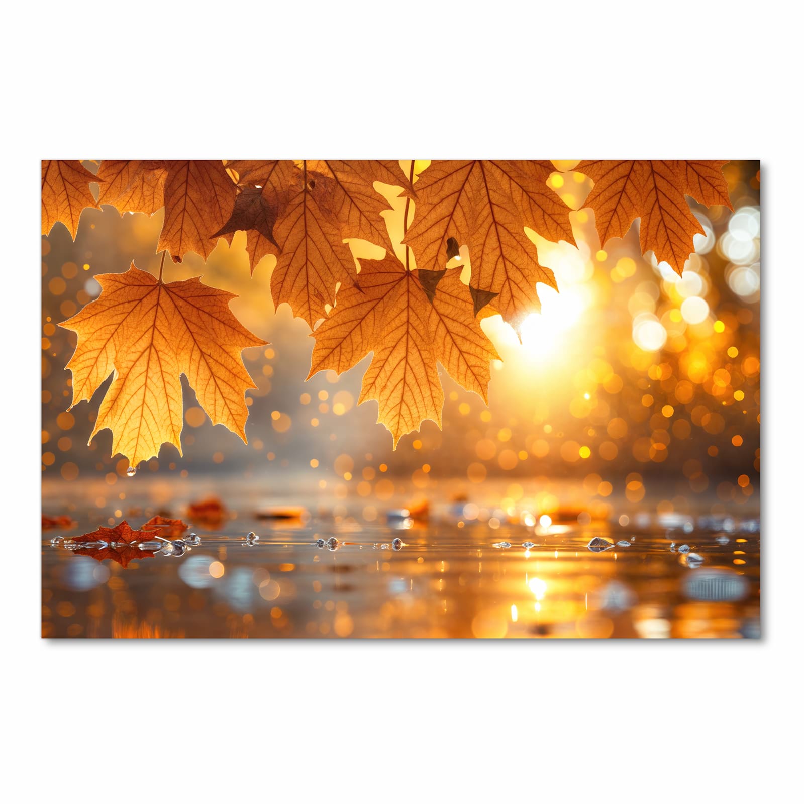 Abriebfester Bodenläufer Teppich mit Motiv Blätter von Herbstliche in Frontansicht