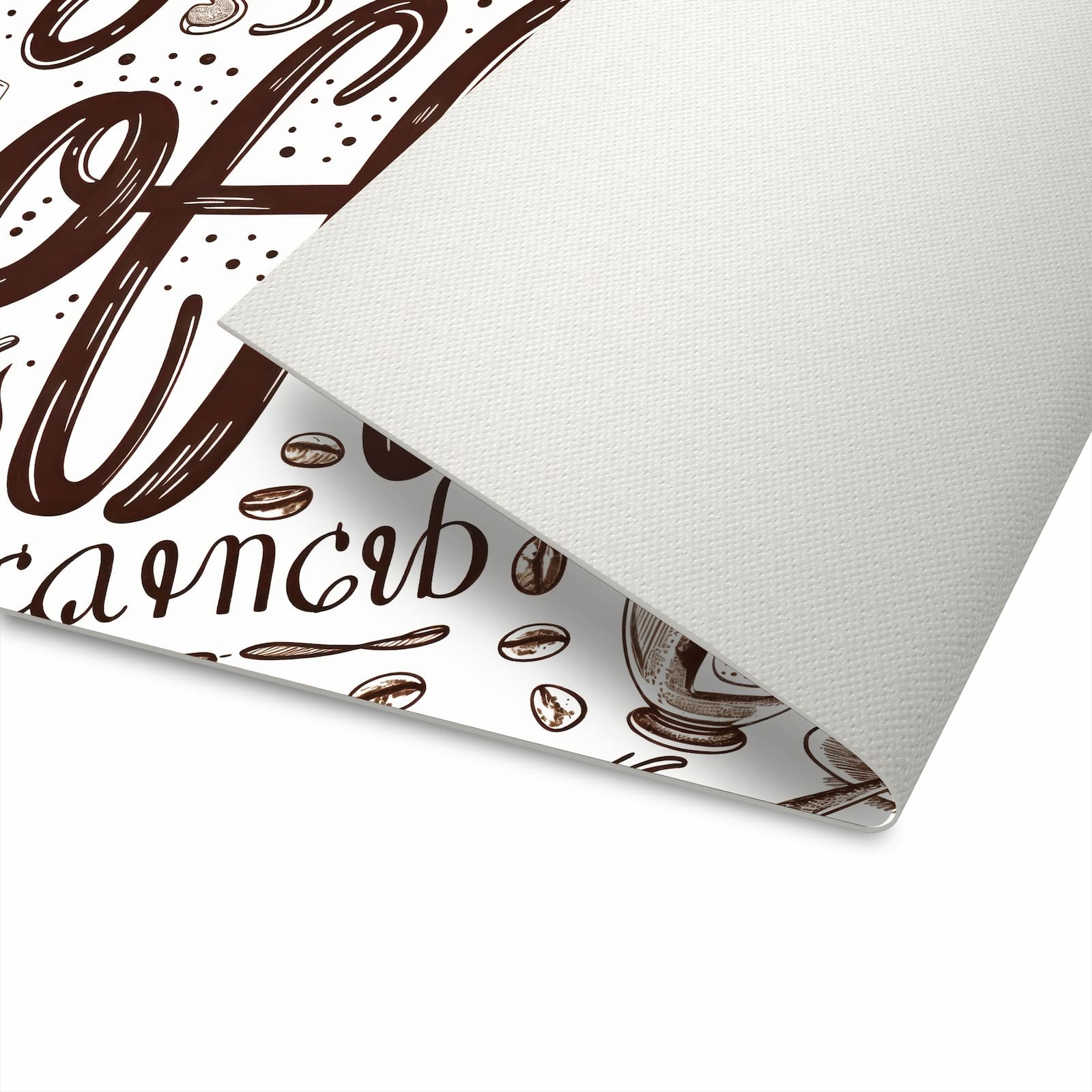 Abriebfester Teppich fürs Esszimmer mit Motiv Kaffee Illustration waschbar