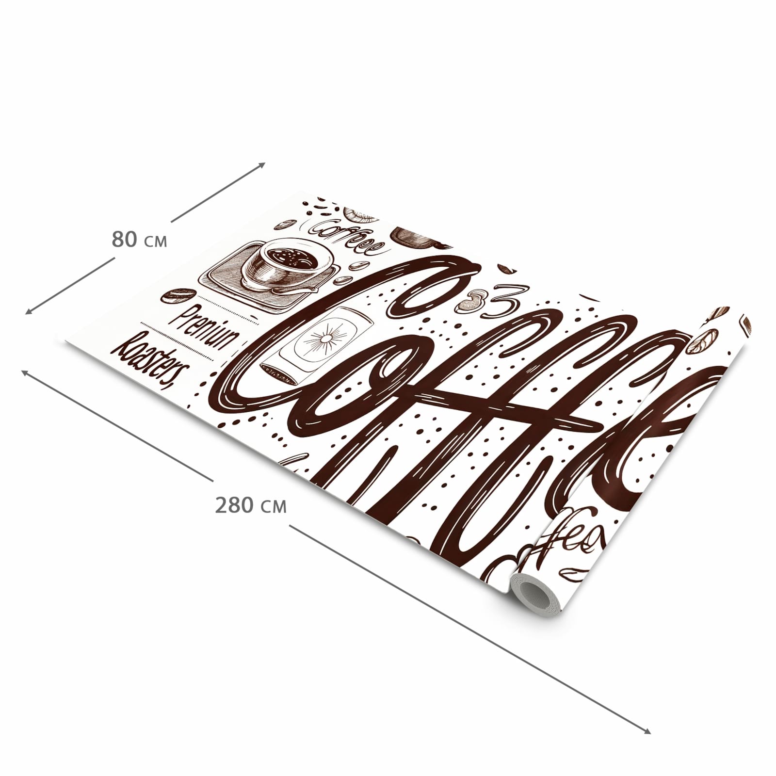 Bodenläufer mit Motiv Kaffee Illustration in der Grösse 60x150 cm für sichere Aufbewahrung