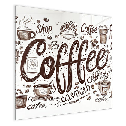 Magnettafel mit dem Motiv Handgezeichneter Kaffee