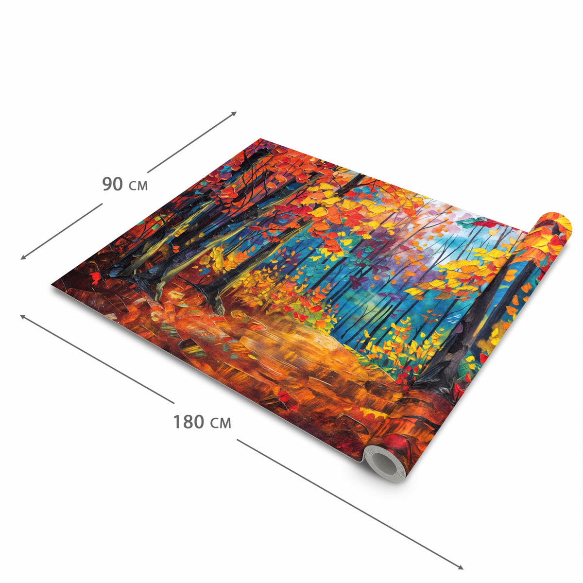 Hygienischer Küchenläufer mit Motiv Herbstwald Pfad in der Grösse 60x150 cm