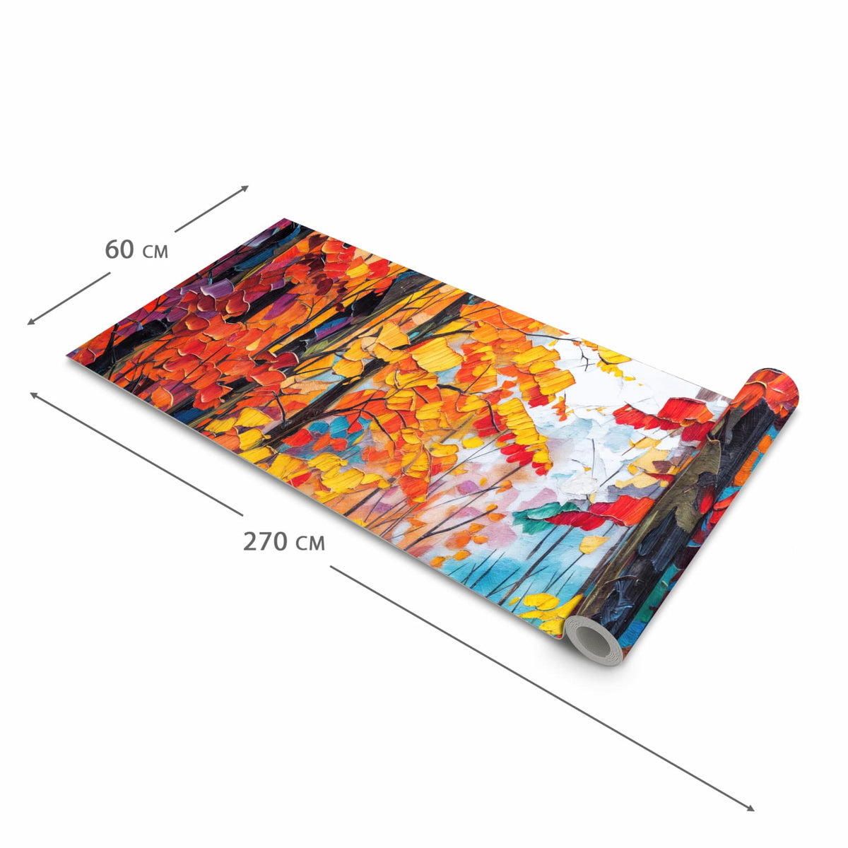Langlebiger Küchenläufer mit Motiv Herbstwald Pfad in der Grösse 60x150 cm