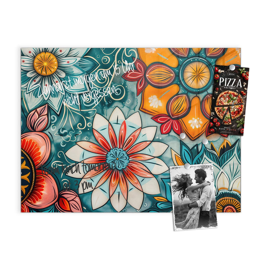 Maße Magnettafel - Ornamente und Blüten