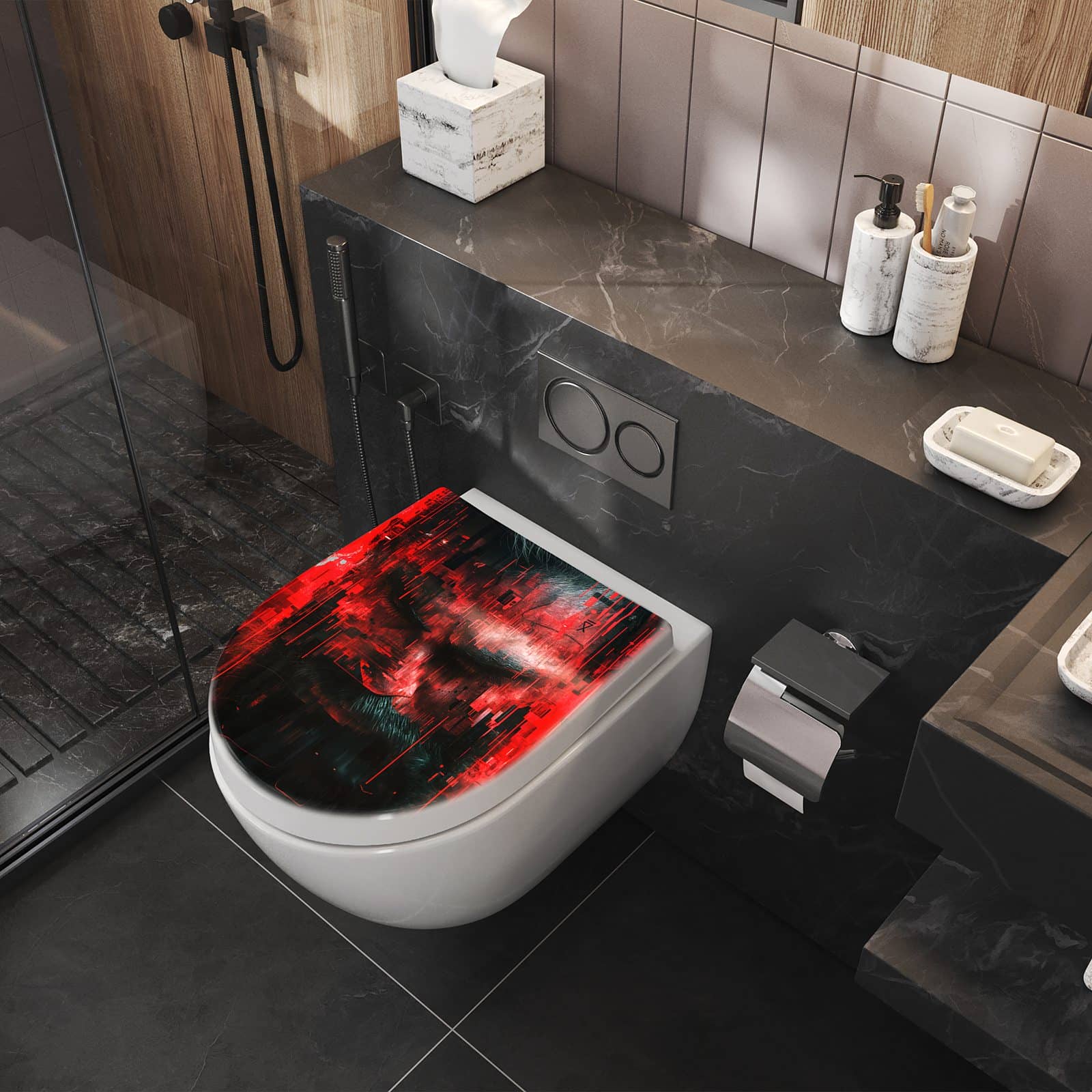 WC-Sitz mit Absenkautomatik Abstrakte Digital Kunst