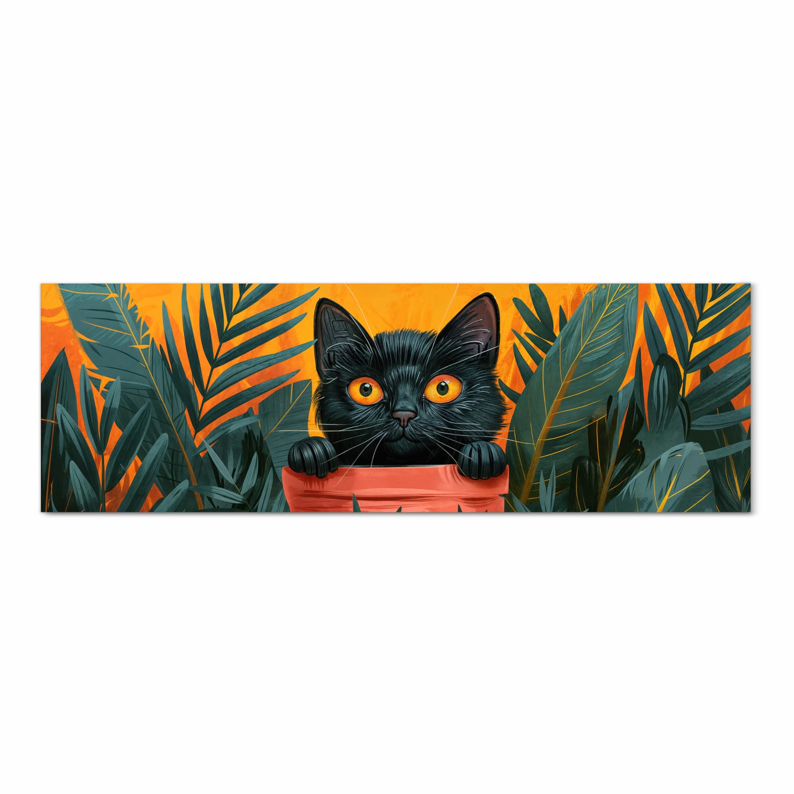 Bodenläufer mit Motiv Katze im Dschungel in Frontansicht für Ordnung & Übersicht