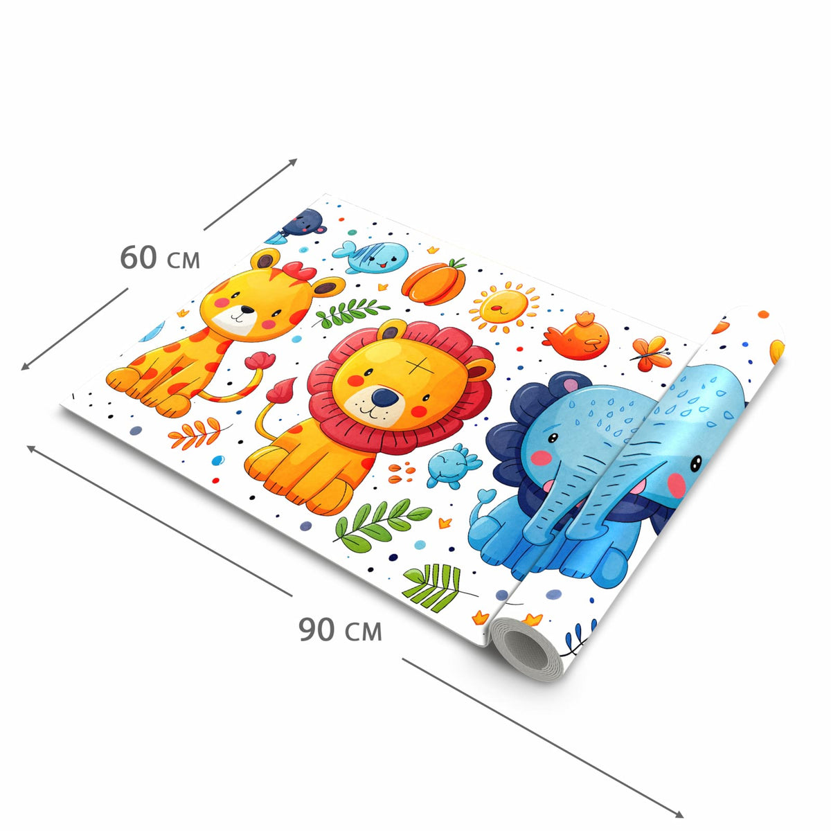 Rutschfester waschbarer Teppich Esstisch mit Motiv Tierisches Design in der Grösse 90x240 cm