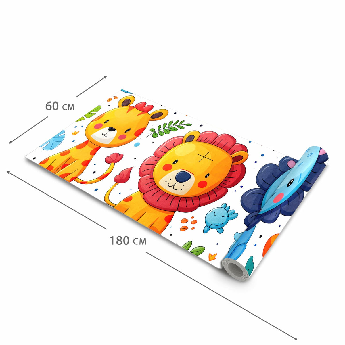 Langlebiger dünner Küchenteppich mit Motiv Tierisches Design in der Grösse 90x240 cm