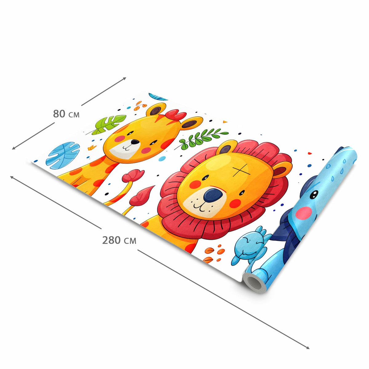 Hygienischer Bodenläufer Teppich mit Motiv Tierisches Design in der Grösse 90x240 cm