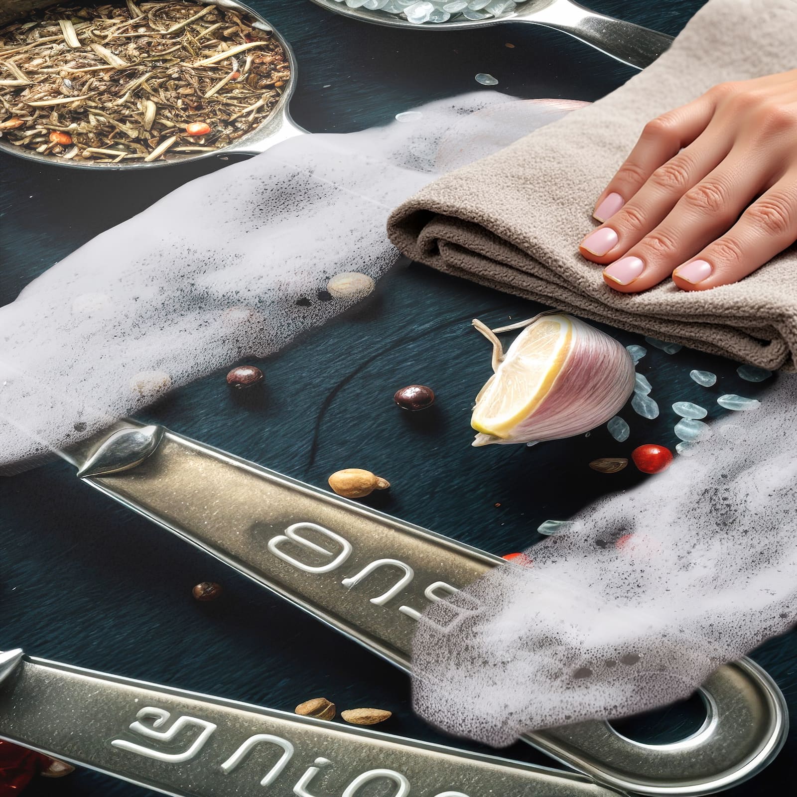 Küchenvorleger mit Kräutersammlung-Motiv, einfache Reinigung, schützt Boden