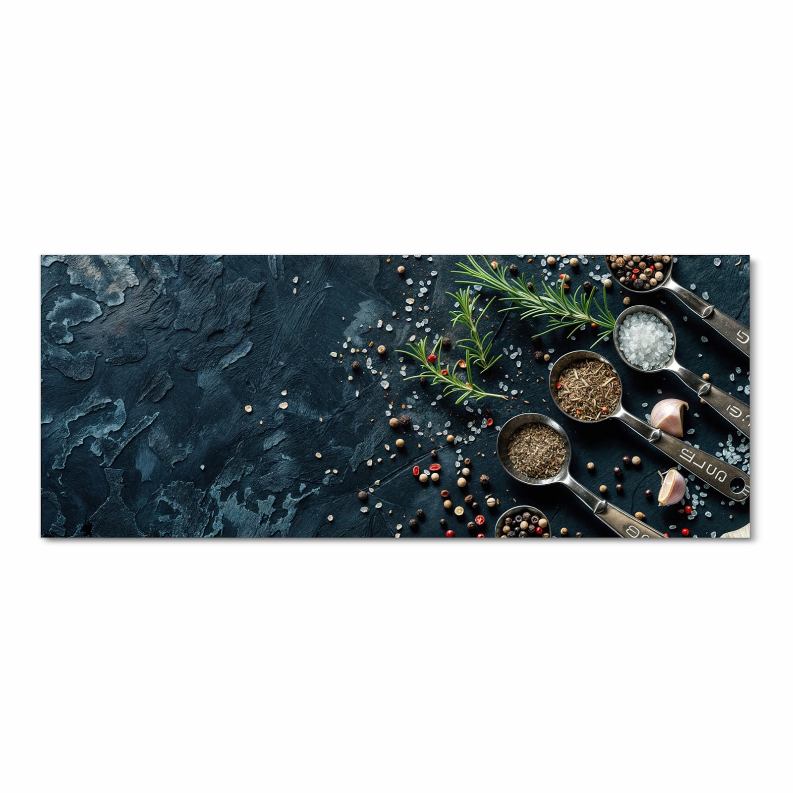 Rutschfester Küchenläufer mit Kräutersammlung-Motiv Frontansicht, angenehme Haptik