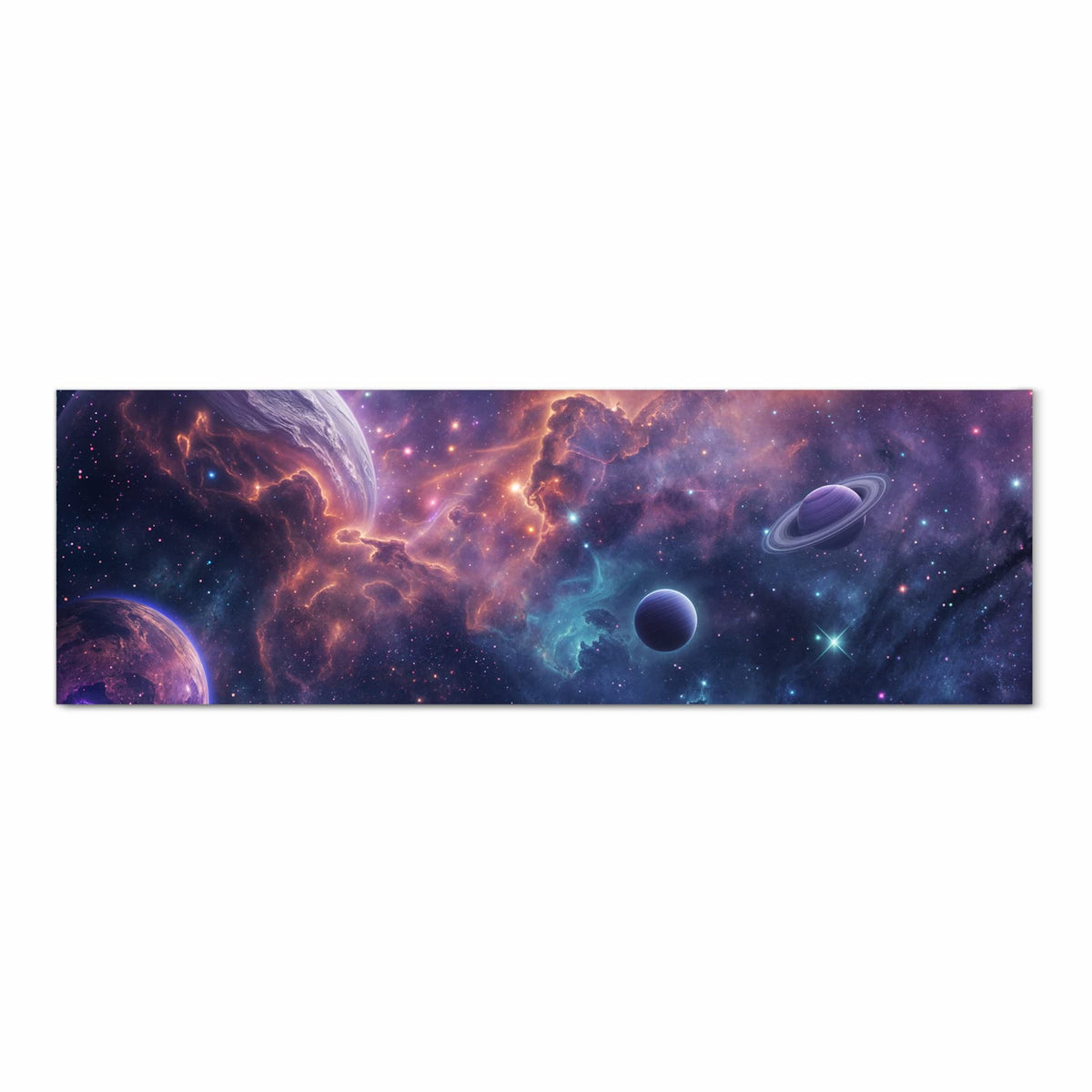 Küchenteppich mit Motiv Kosmisches Universum in Frontansicht für sichere Aufbewahrung