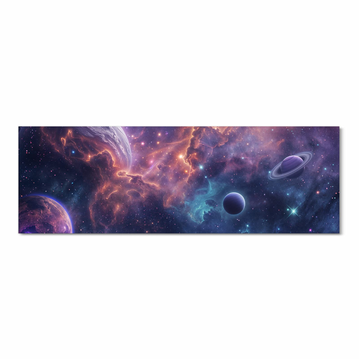 Bodenschonender Küchenteppich mit Motiv Kosmisches Universum in Frontansicht