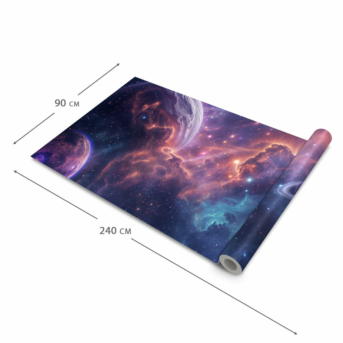 Rutschfester Teppichläufer für die Küche mit Motiv Kosmisches Universum in der Grösse 60x240 cm