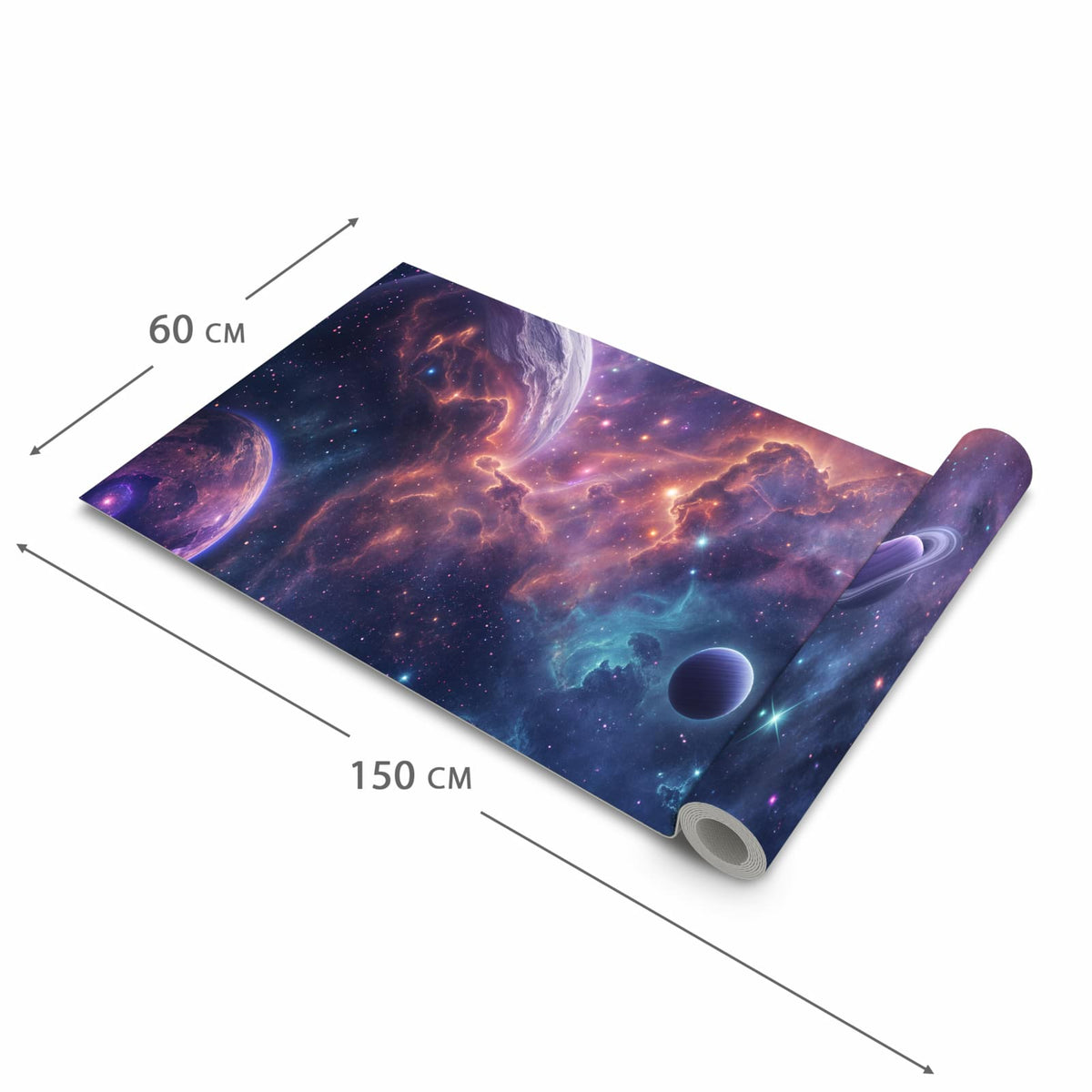 Abriebfester Küchenteppich mit Motiv Kosmisches Universum in der Grösse 60x180 cm