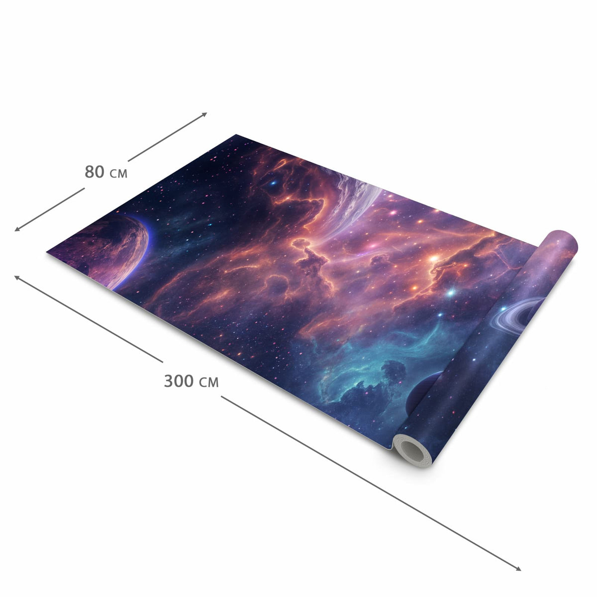 Pflegeleichter Küchenläufer mit Motiv Kosmisches Universum in der Grösse 60x180 cm